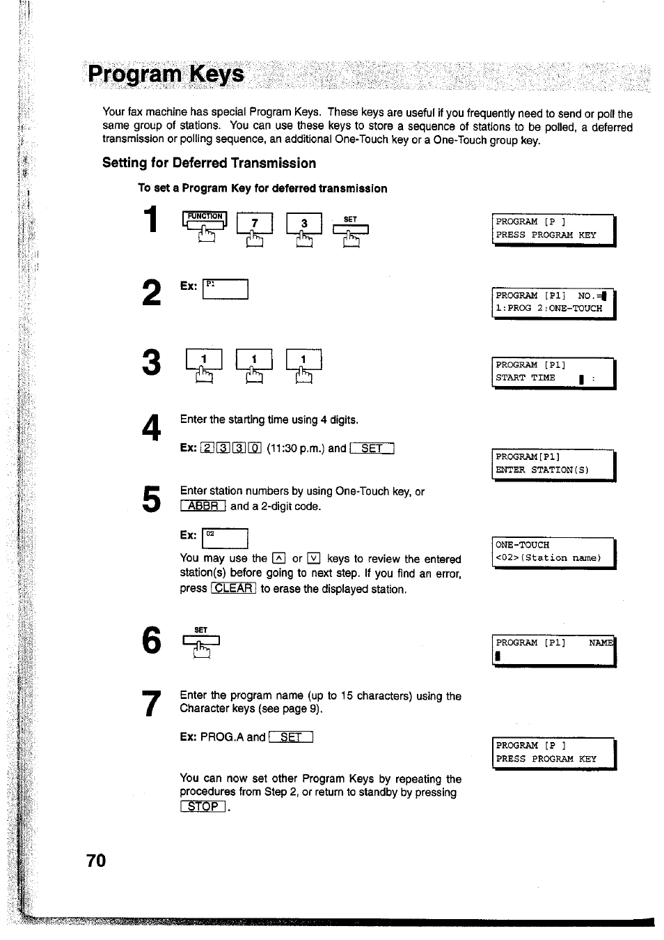 Setting for deferred transmission | Panasonic Panafax UF-755 User Manual | Page 72 / 148