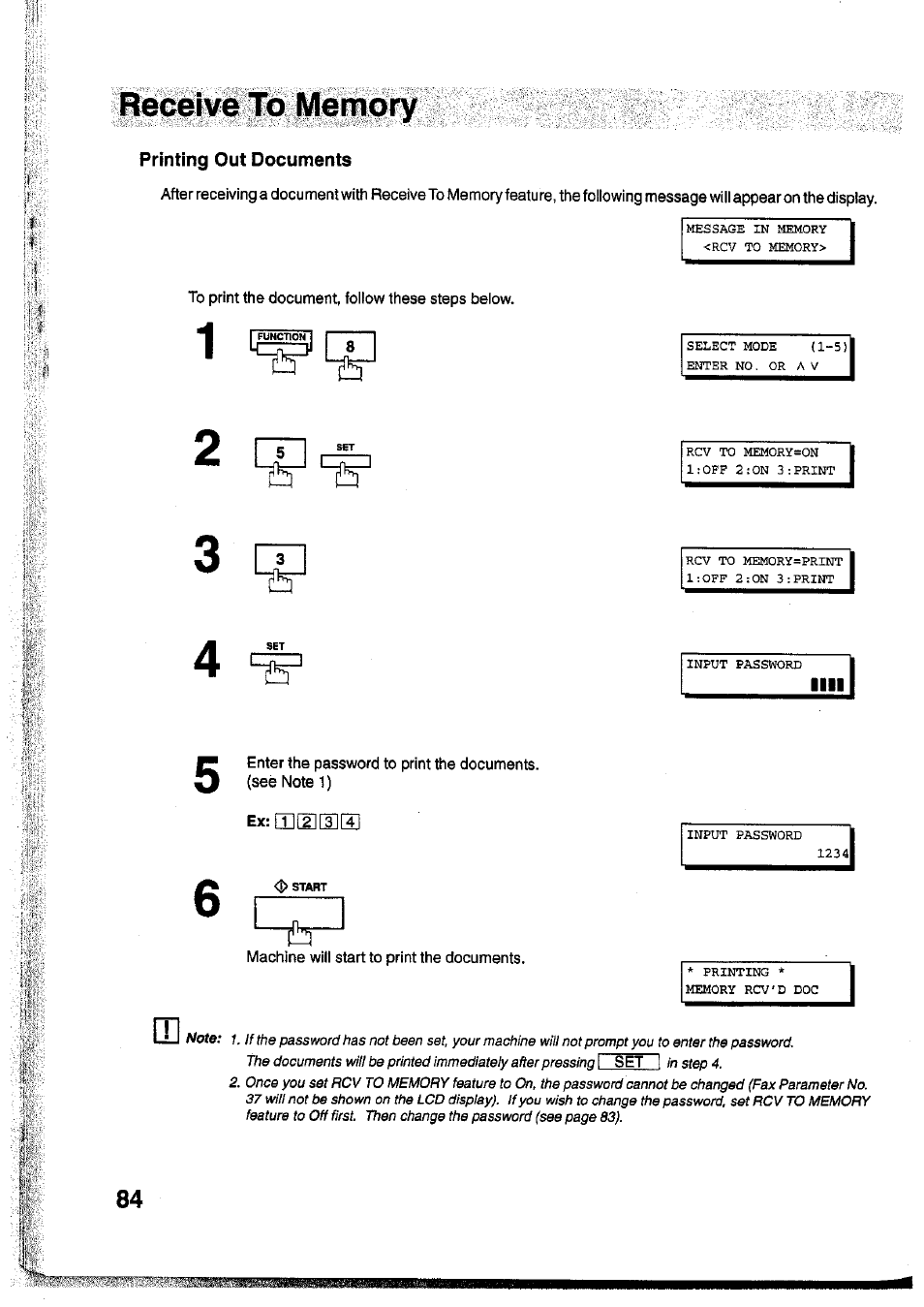 To print the document, follow these steps below, Machine will start to print the documents, G€ifcéiv6gíbi:jviei | Panasonic Panafax UF-755 User Manual | Page 86 / 148