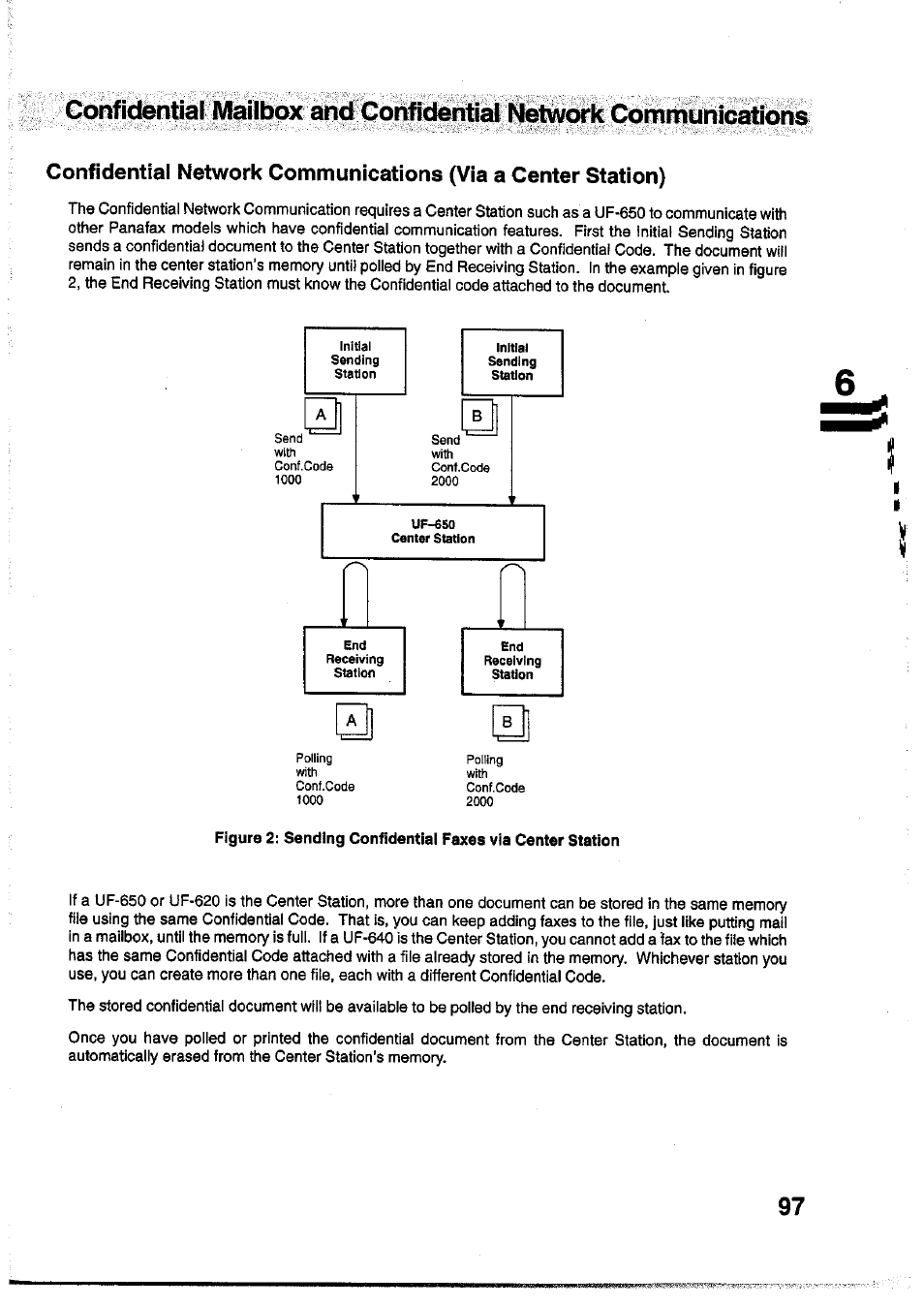 Confidential jvlailbox and cohfidehtial l^etvvwk | Panasonic Panafax UF-755 User Manual | Page 99 / 148