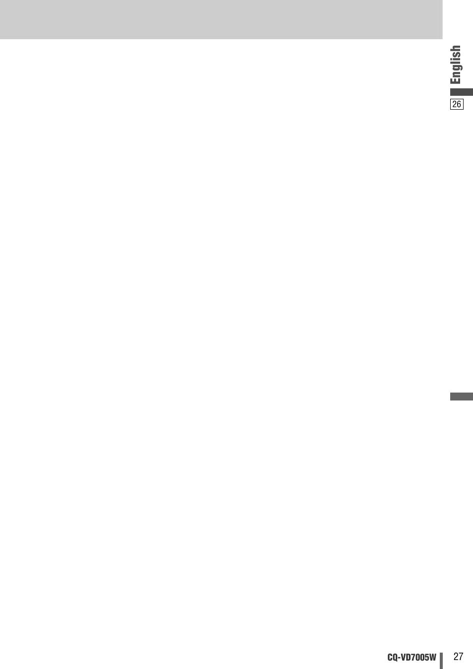 English | Panasonic CQ-VA7005W User Manual | Page 27 / 94