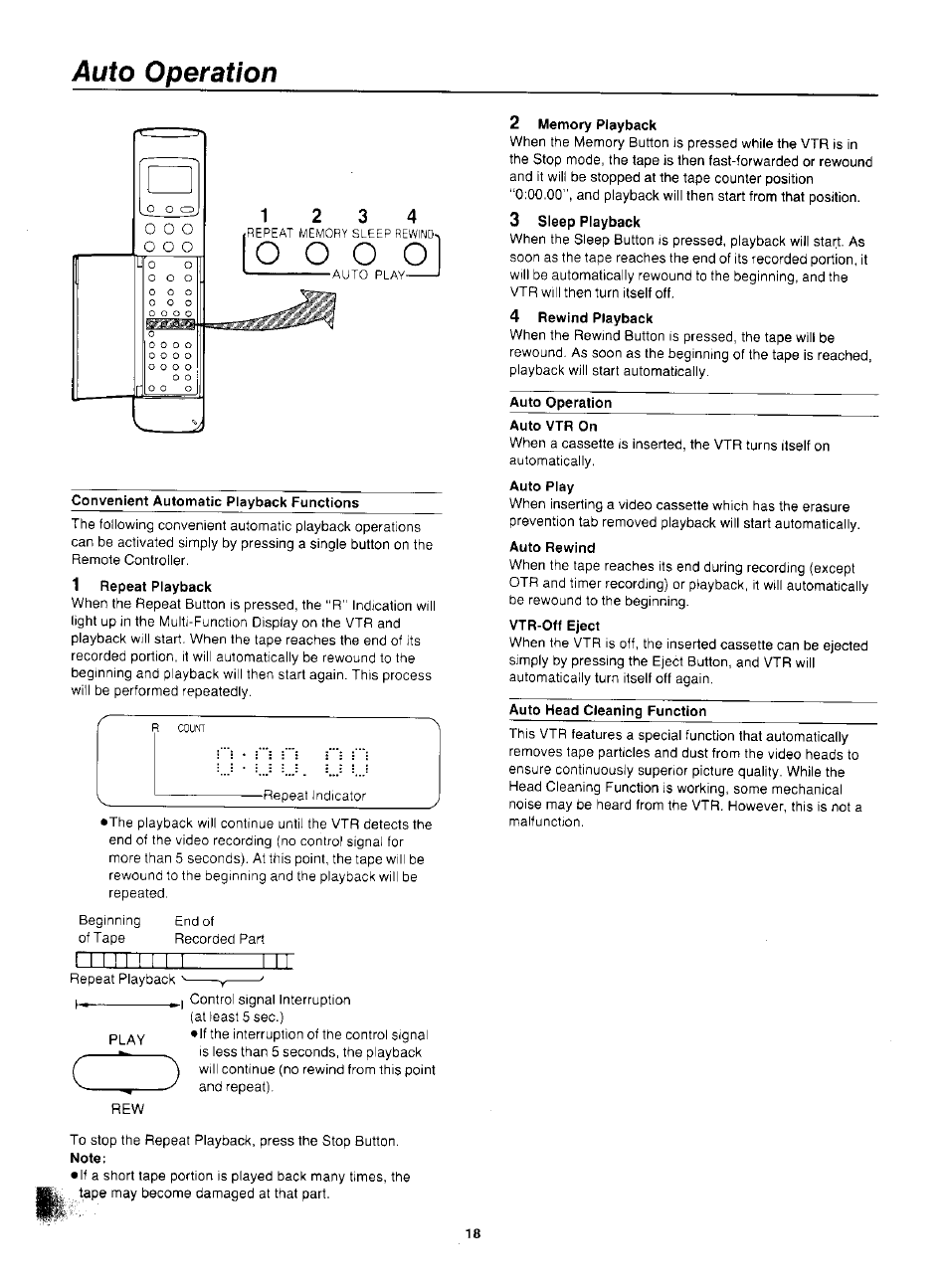 3 sleep playback, Czz), Auto operation | R u m | Panasonic NV-F55EA User Manual | Page 18 / 47