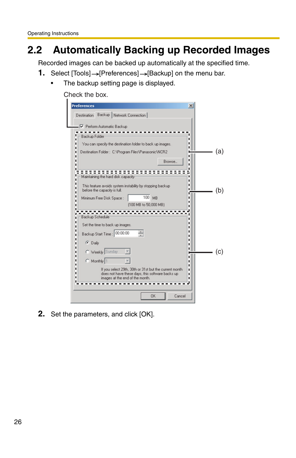 2 automatically backing up recorded images | Panasonic BB-HNP11CE User Manual | Page 26 / 101