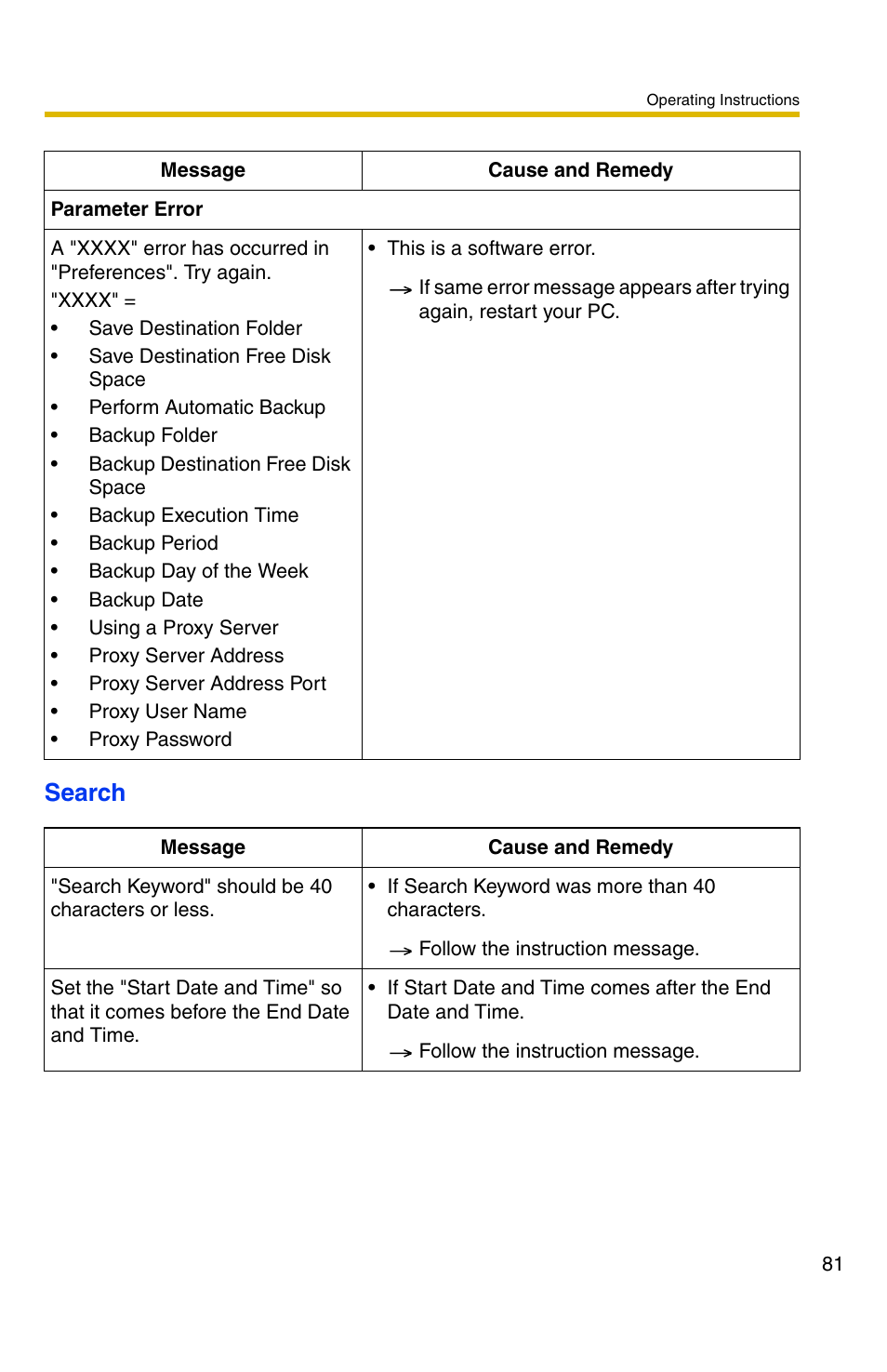 Search | Panasonic BB-HNP11CE User Manual | Page 81 / 101