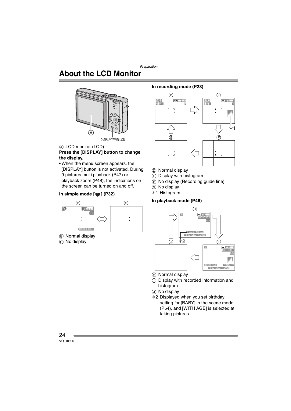 About the lcd monitor | Panasonic DMC-FX8PP User Manual | Page 24 / 116