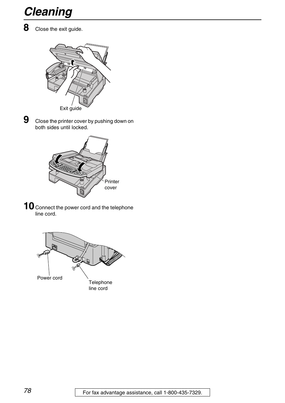 Cleaning | Panasonic KX-FB421 User Manual | Page 78 / 92