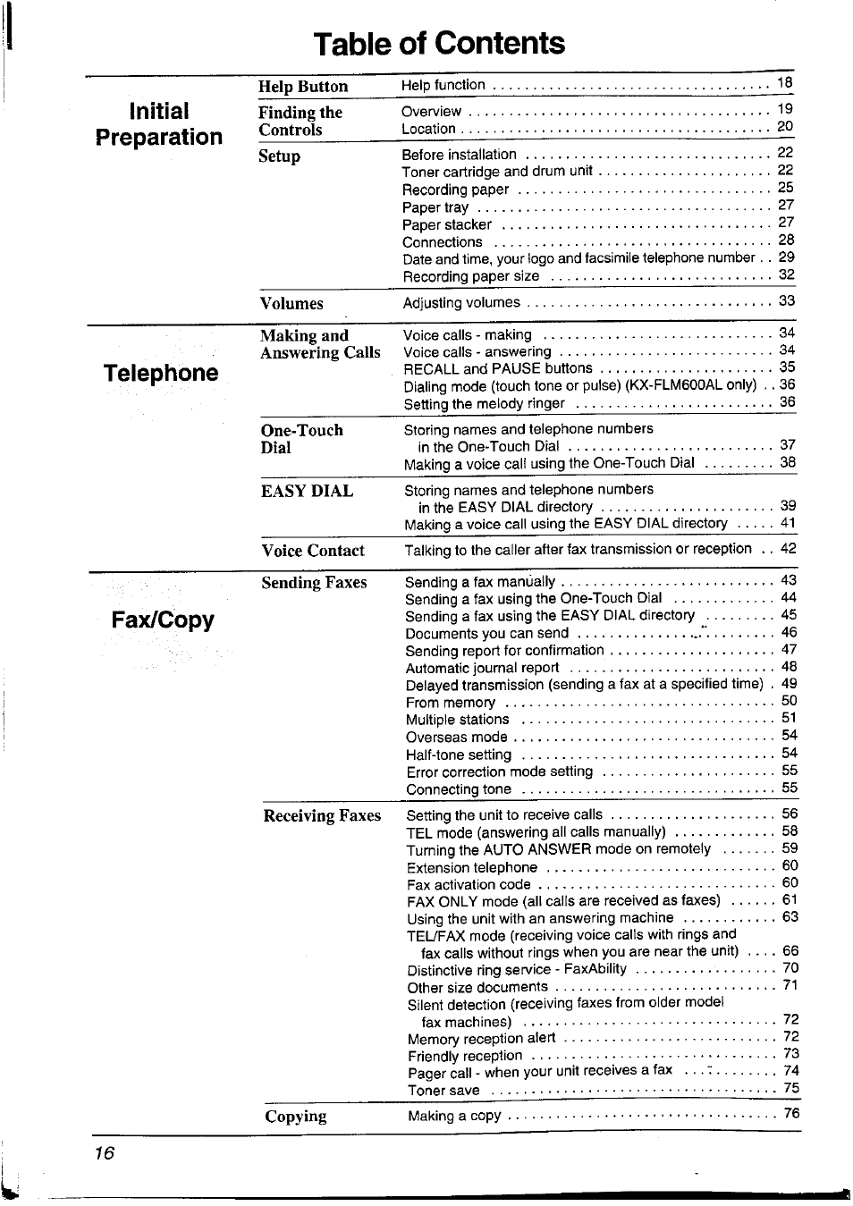 Panasonic KXFLM600NZ User Manual | Page 16 / 139
