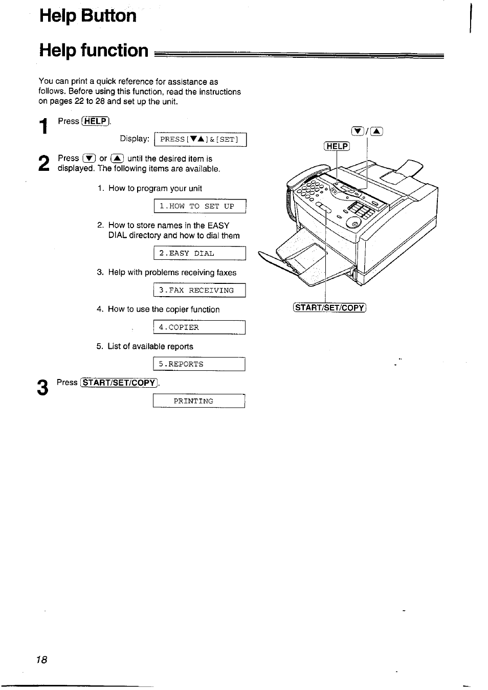 Help button help function | Panasonic KXFLM600NZ User Manual | Page 18 / 139
