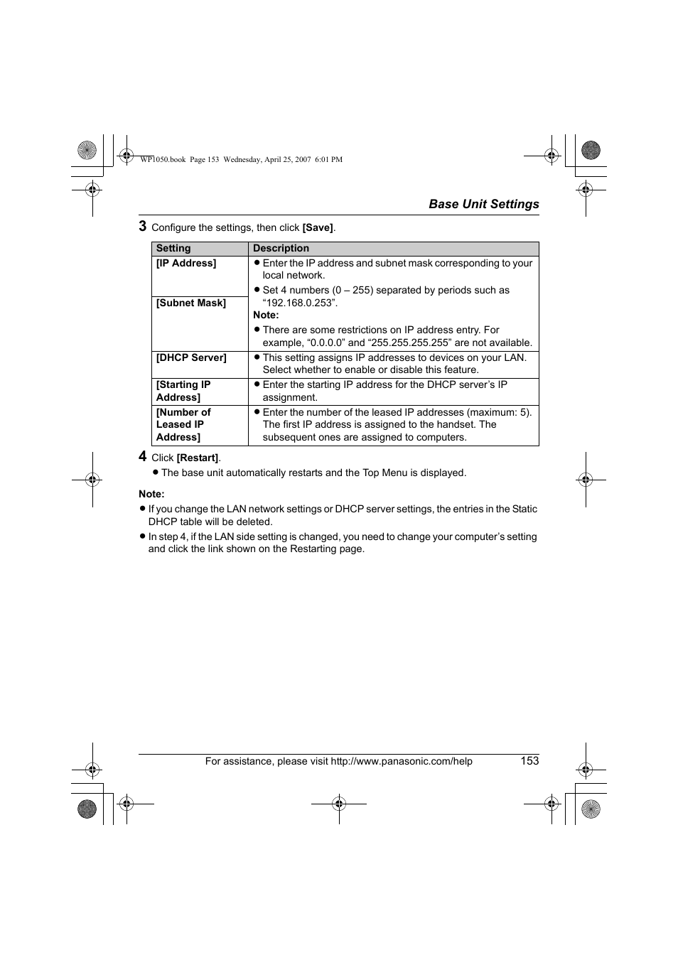 Panasonic KX WP1050 User Manual | Page 153 / 236