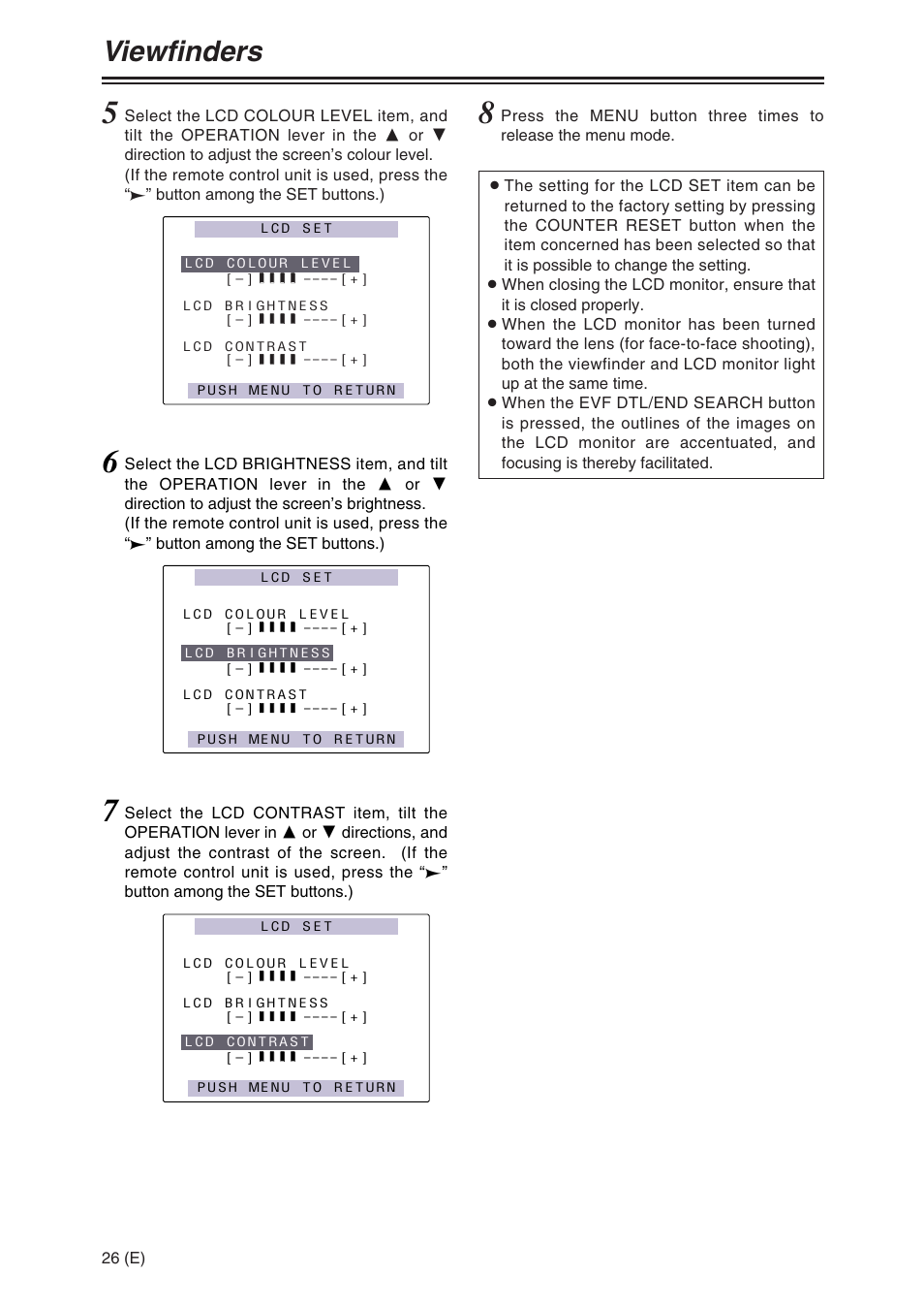 Viewfinders | Panasonic AG-DVX100A User Manual | Page 26 / 72