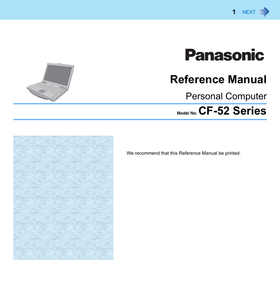 Panasonic CF-52 Series User Manual | 106 pages