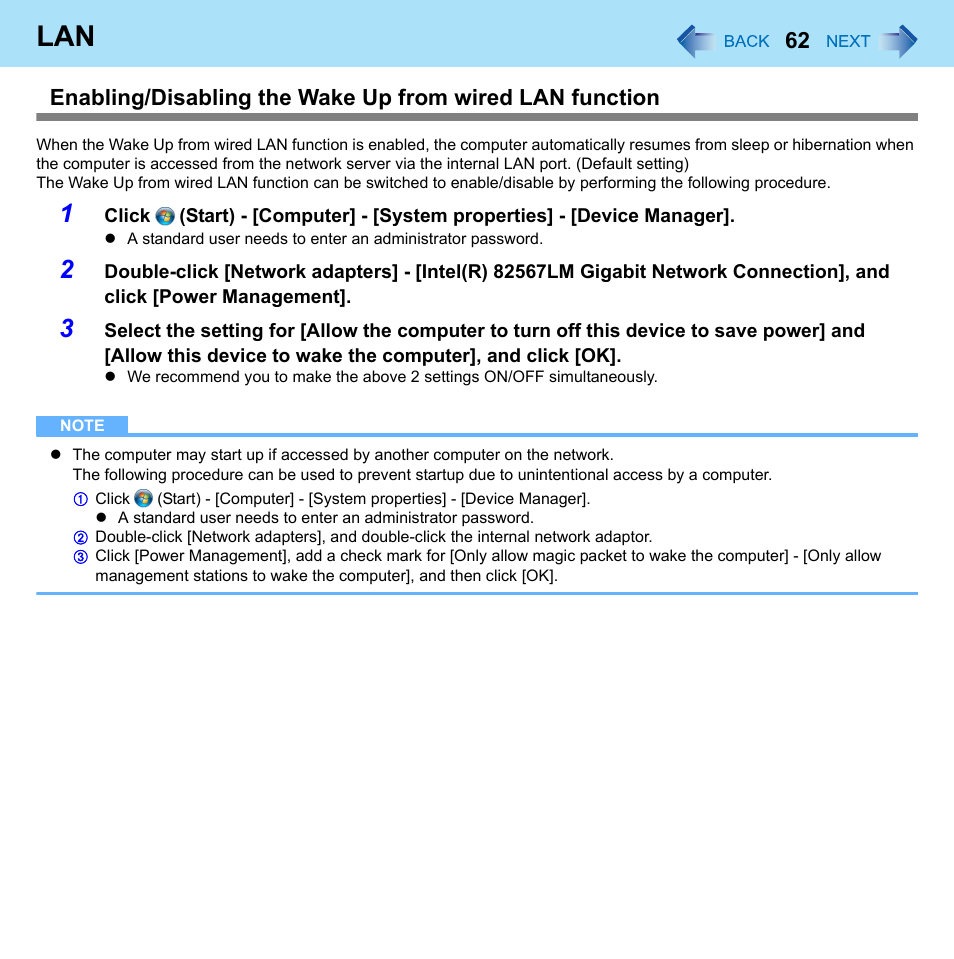 Panasonic CF-52 Series User Manual | Page 62 / 106