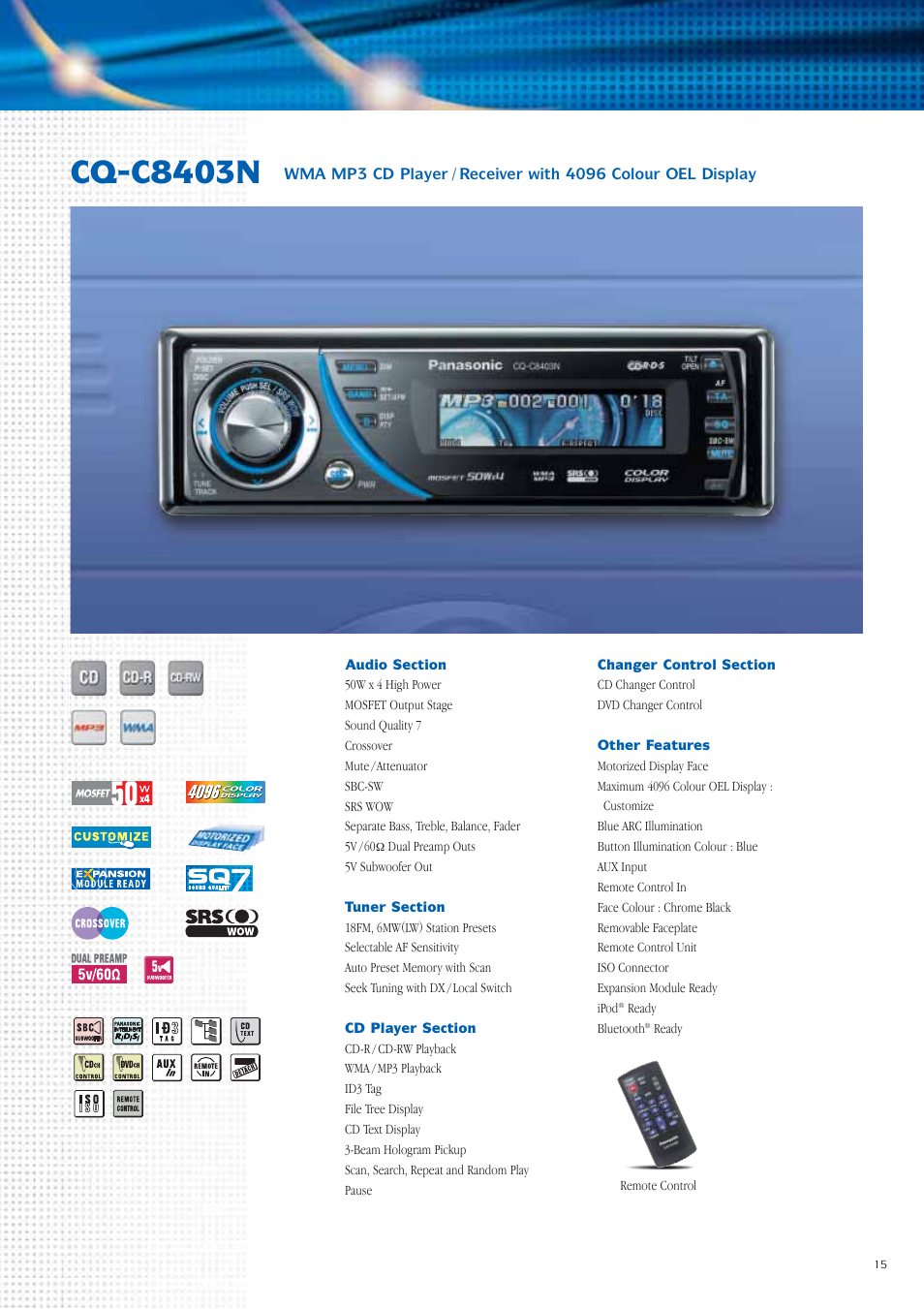 Cq-c8403n | Panasonic Car Audio & DVD Car Navigation System User Manual | Page 15 / 44