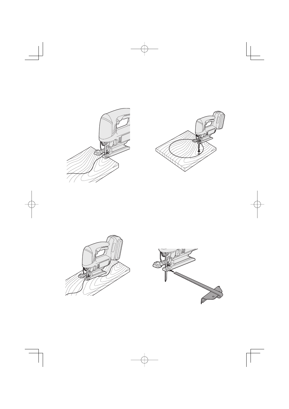 Cutting along marked lines, Plunge cutting | Panasonic EY4541 User Manual | Page 13 / 60