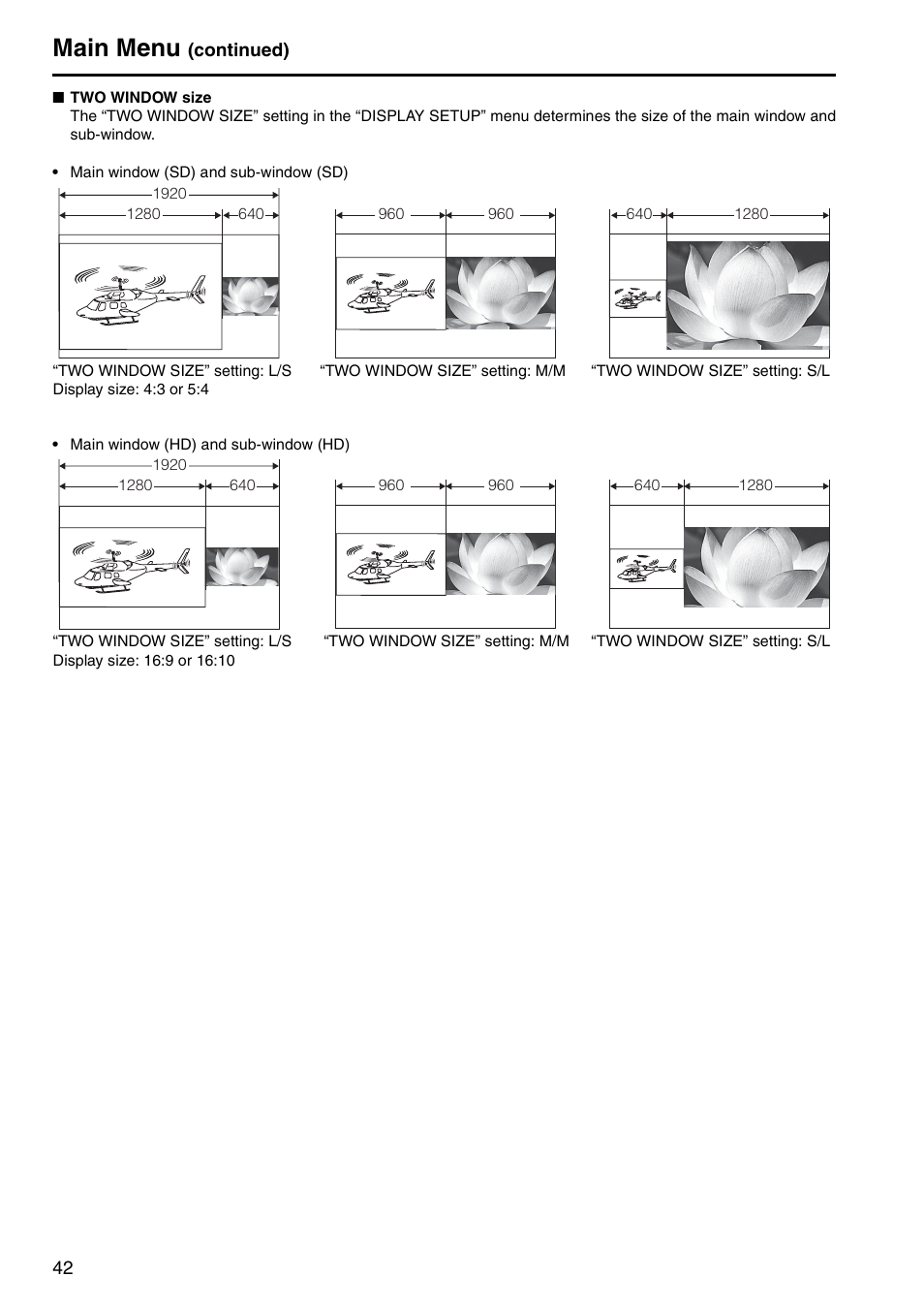 Main menu | Panasonic BT-LH2550P User Manual | Page 42 / 56