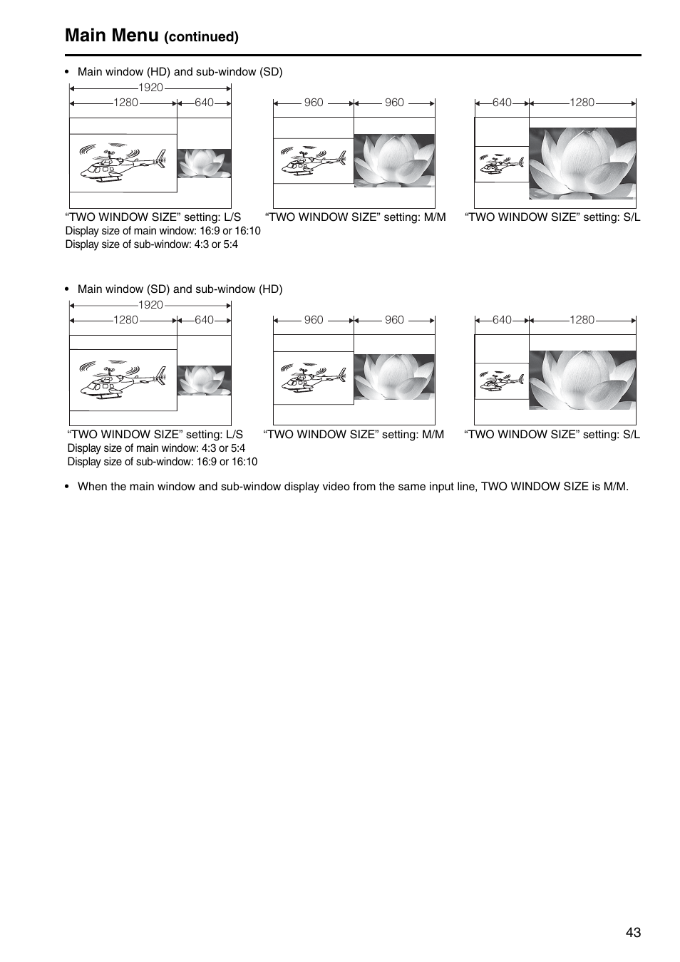 Main menu | Panasonic BT-LH2550P User Manual | Page 43 / 56