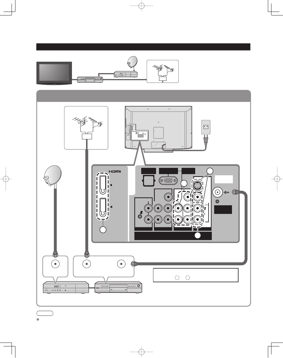Conexión básica, Continuación), Ejemplo 3 | Da b c | Panasonic TC-32LZ800 User Manual | Page 70 / 114