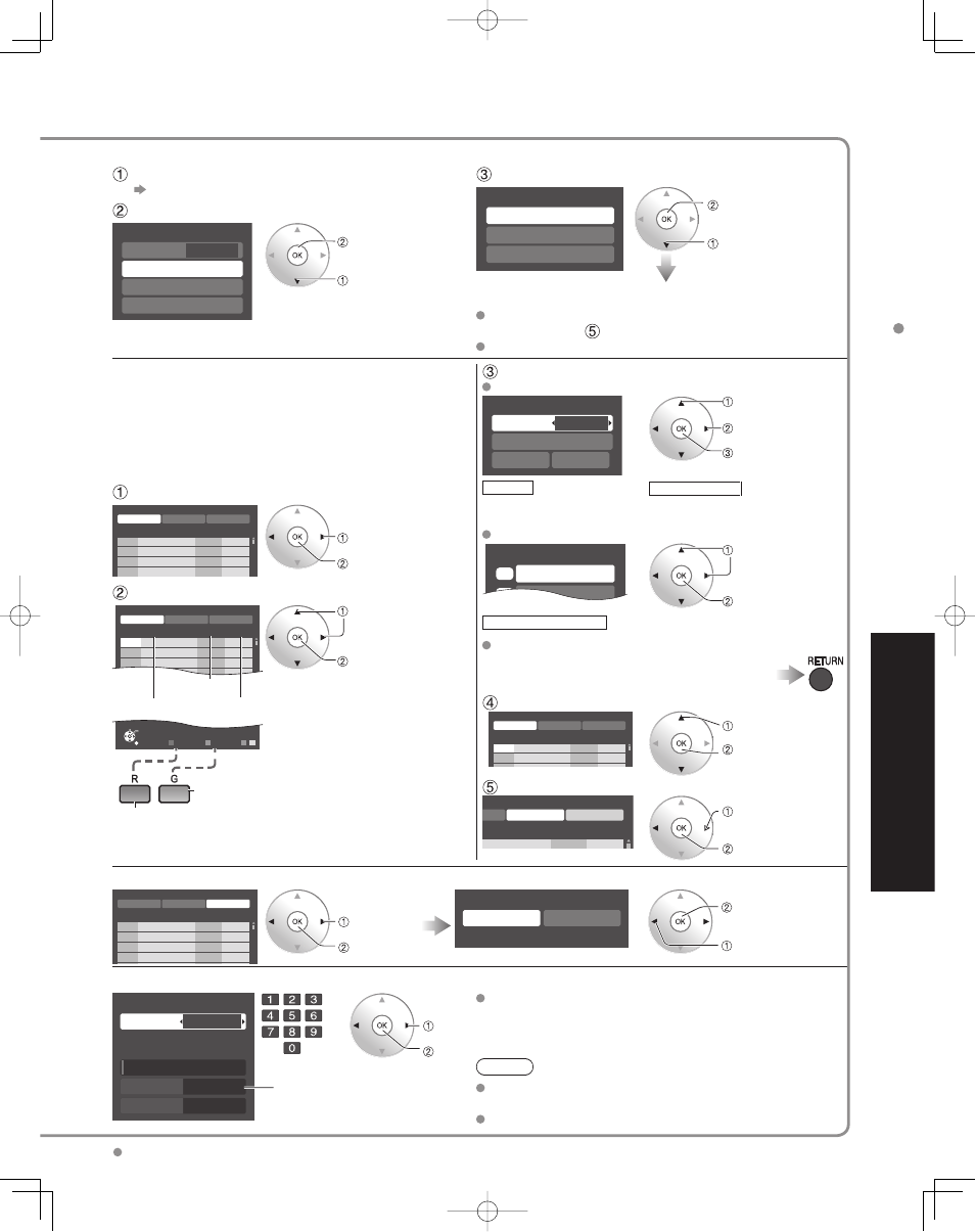 Funciones avanzadas, Edición y configuración de canales, Seleccione “entrada ant | Seleccione “auto, Seleccione el modo de exploración, Edite, Mueva el cursor al número del canal, Seleccione “aceptar, Seleccione “editar, Seleccione el elemento que quiera editar | Panasonic TC-32LZ800 User Manual | Page 95 / 114