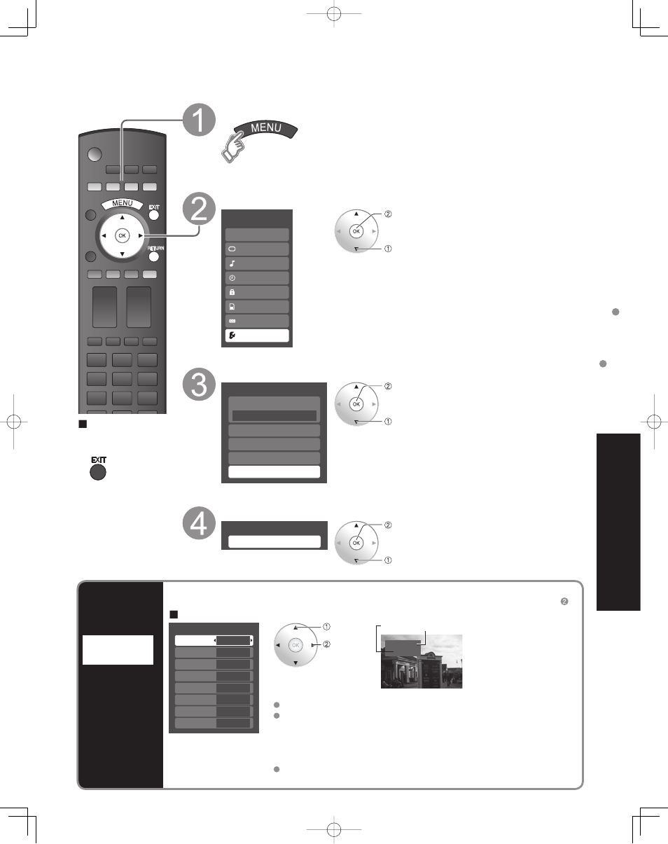 Títulos de entradas, Funciones avanzadas, Visualice el menú. seleccione “ajuste | Seleccione “dispositi. externos, Seleccione “títulos de entradas, Títulos de entradas subtítulos | Panasonic TC-32LZ800 User Manual | Page 97 / 114