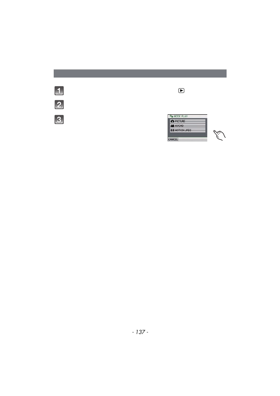 Mode play, P137) | Panasonic DMC-FX700 User Manual | Page 137 / 208