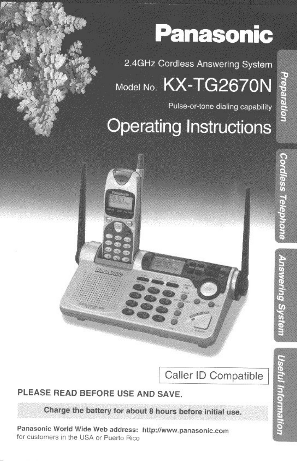 Panasonic KX-TG2670N User Manual | 92 pages