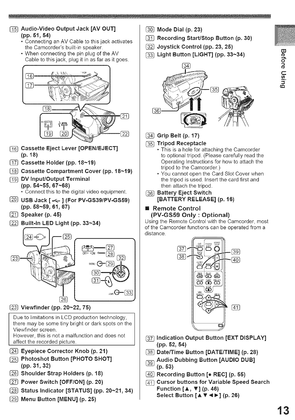 Panasonic PV-GS39 User Manual | Page 13 / 92