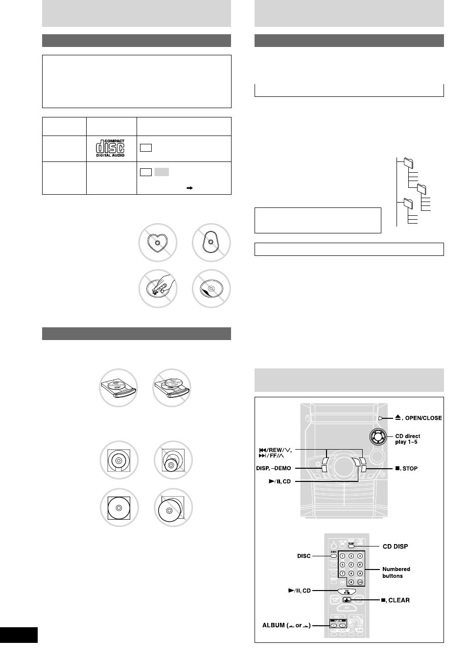 Disc information, Cd selection to prevent damage, Mp3 information disc information | Panasonic SC-AK220 User Manual | Page 6 / 16