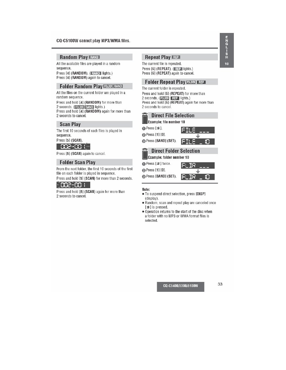 Panasonic CQ-C5100W User Manual | Page 20 / 48