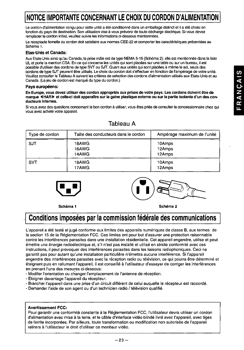 Tableau a | Panasonic PANAFLAT TX-D5L31F User Manual | Page 24 / 67