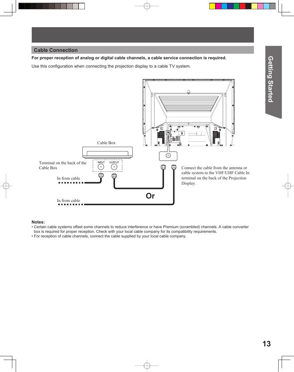 Getting start ed | Panasonic PT 56DLX75 User Manual | Page 13 / 80