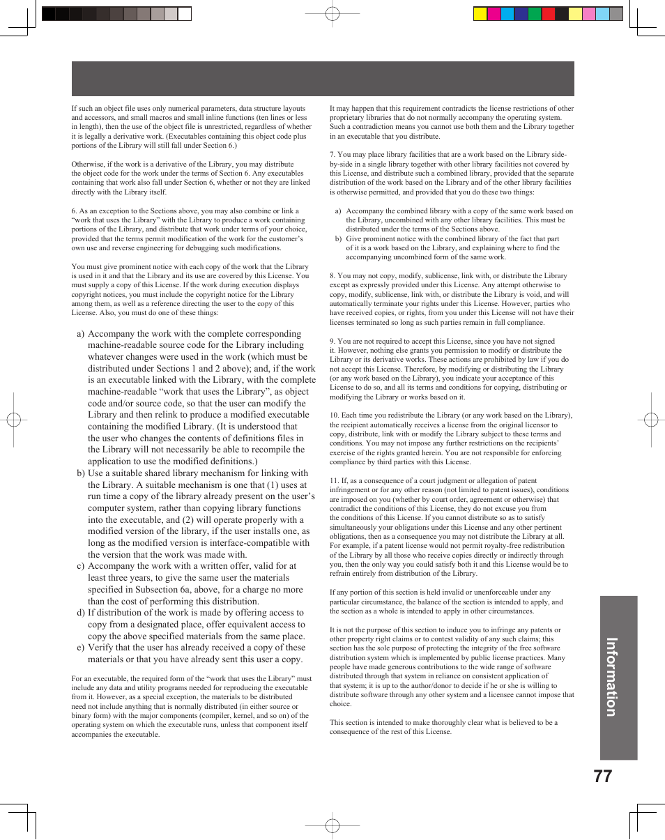 Information | Panasonic PT 56DLX75 User Manual | Page 77 / 80