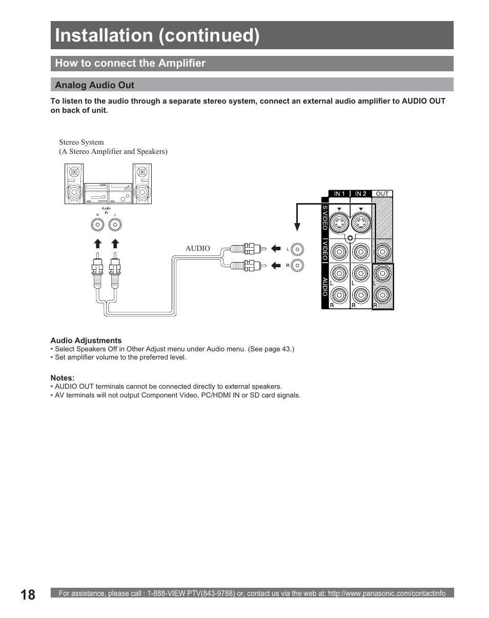 Installation (continued) | Panasonic PT 56DLX25 User Manual | Page 18 / 80