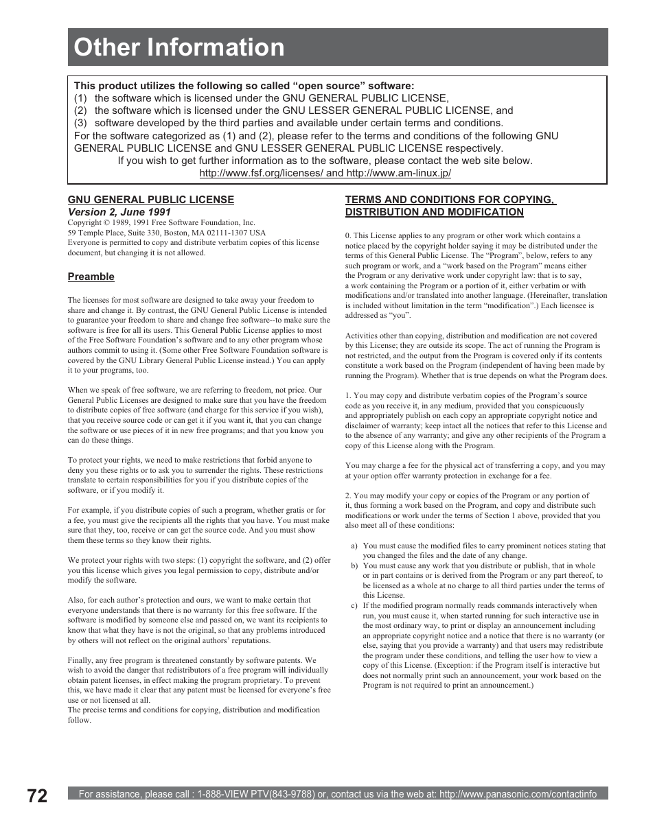 Other information | Panasonic PT 56DLX25 User Manual | Page 72 / 80
