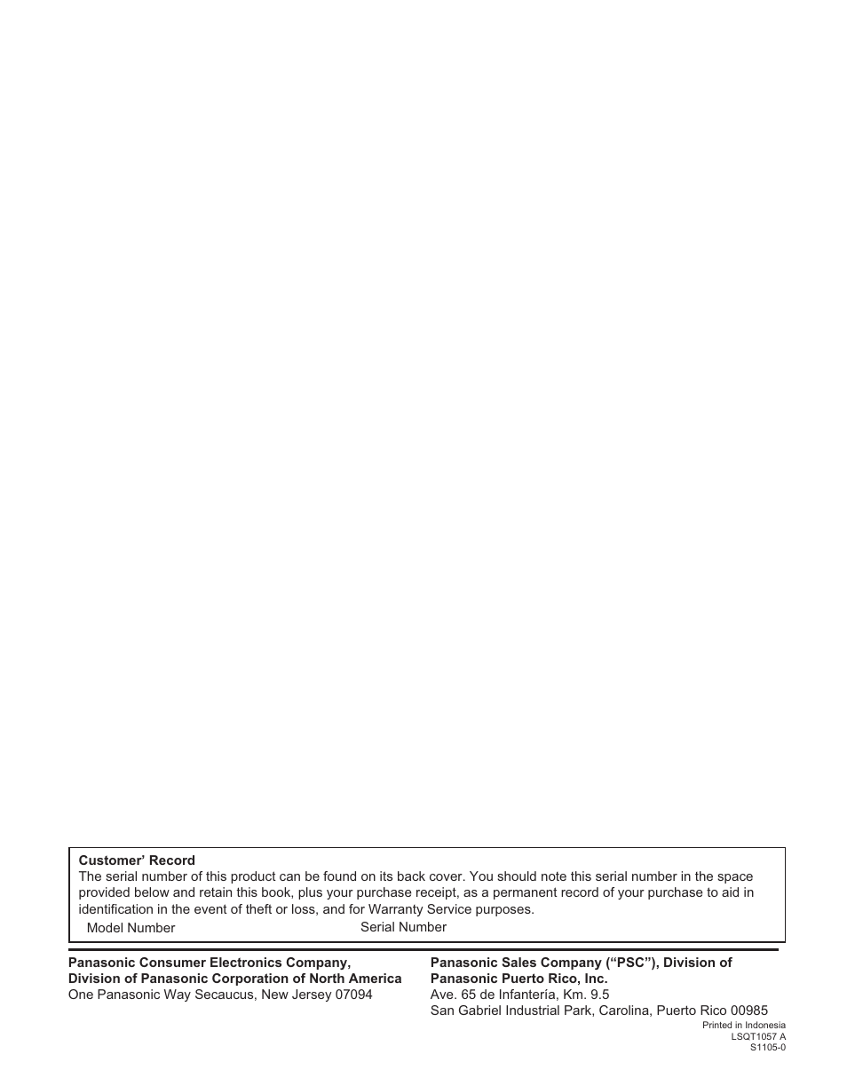 Panasonic PT 56DLX25 User Manual | Page 80 / 80
