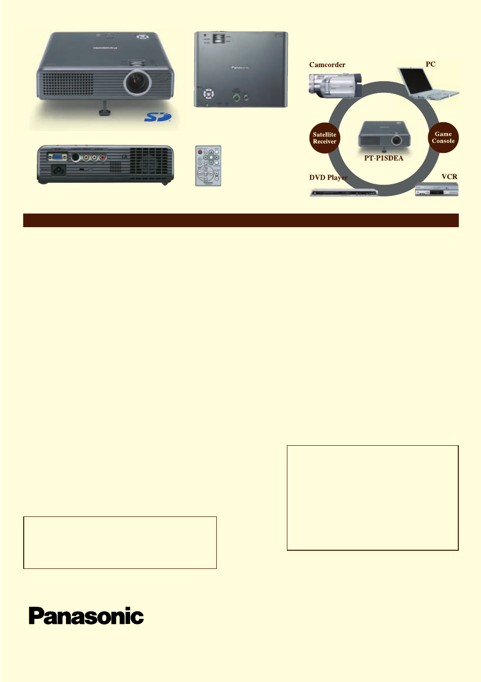 Specifications | Panasonic pt-p1sdea User Manual | Page 4 / 4