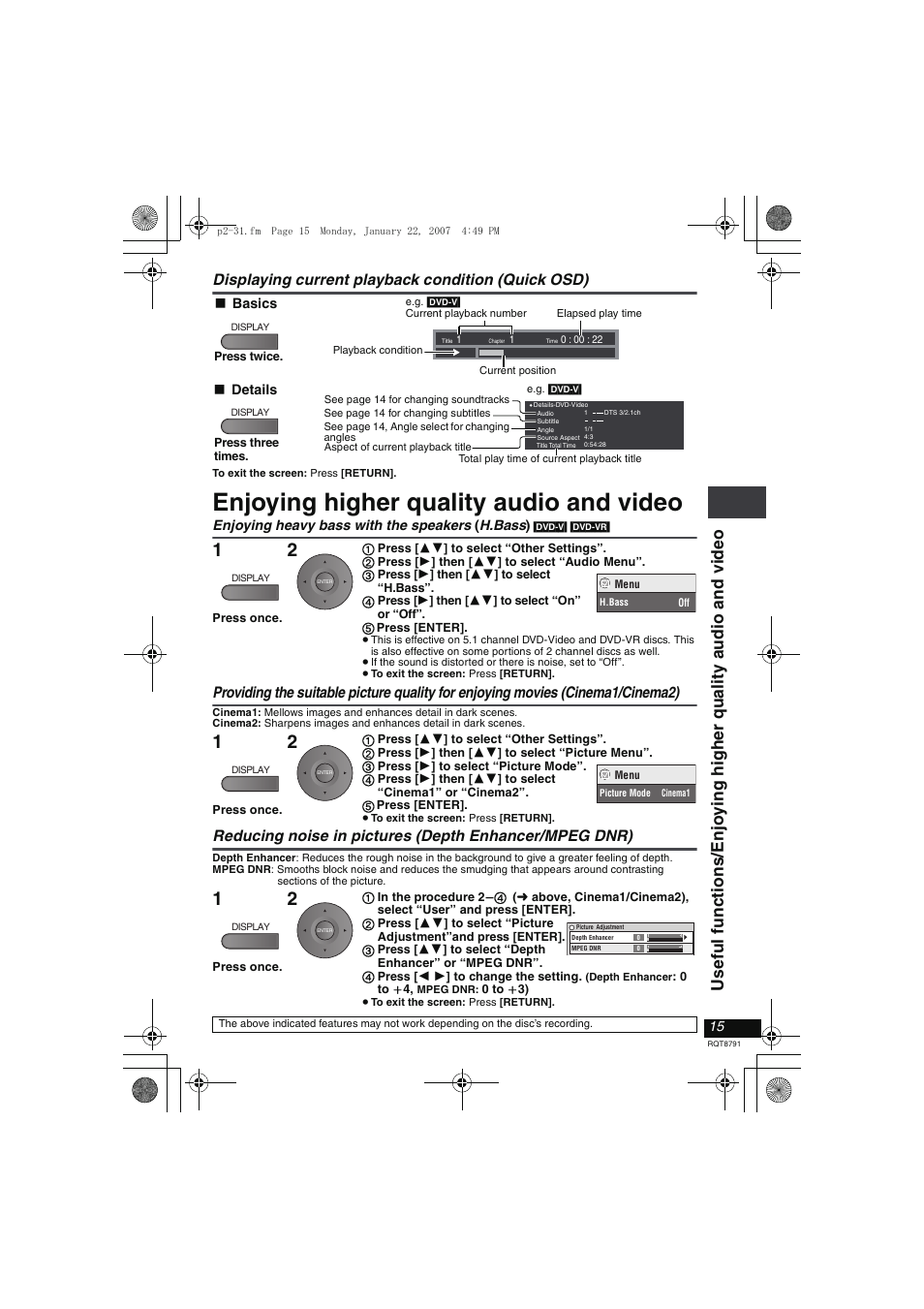 Enjoying higher quality audio and video | Panasonic DVD-LS82 User Manual | Page 15 / 32