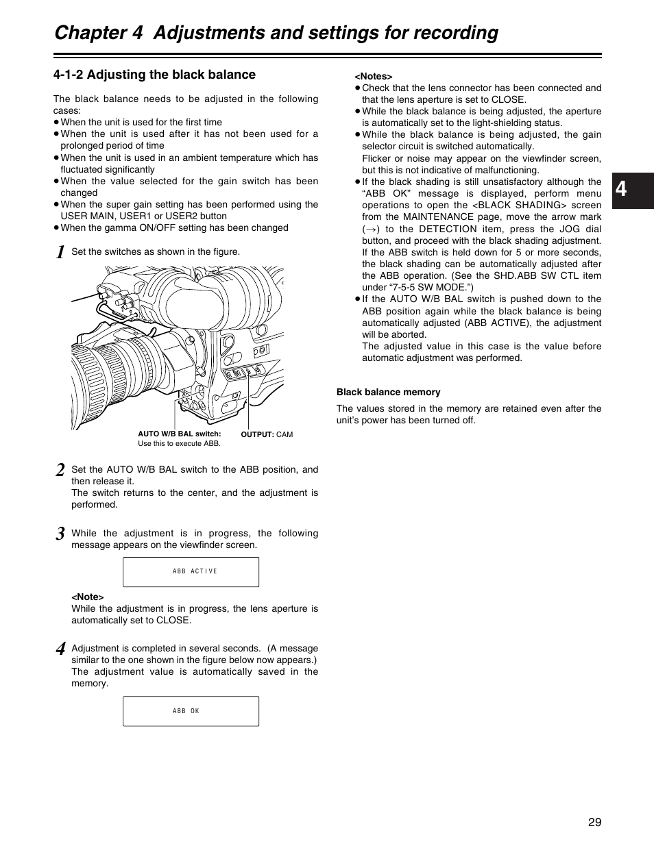 Chapter 4 adjustments and settings for recording | Panasonic AJ- E User Manual | Page 29 / 108