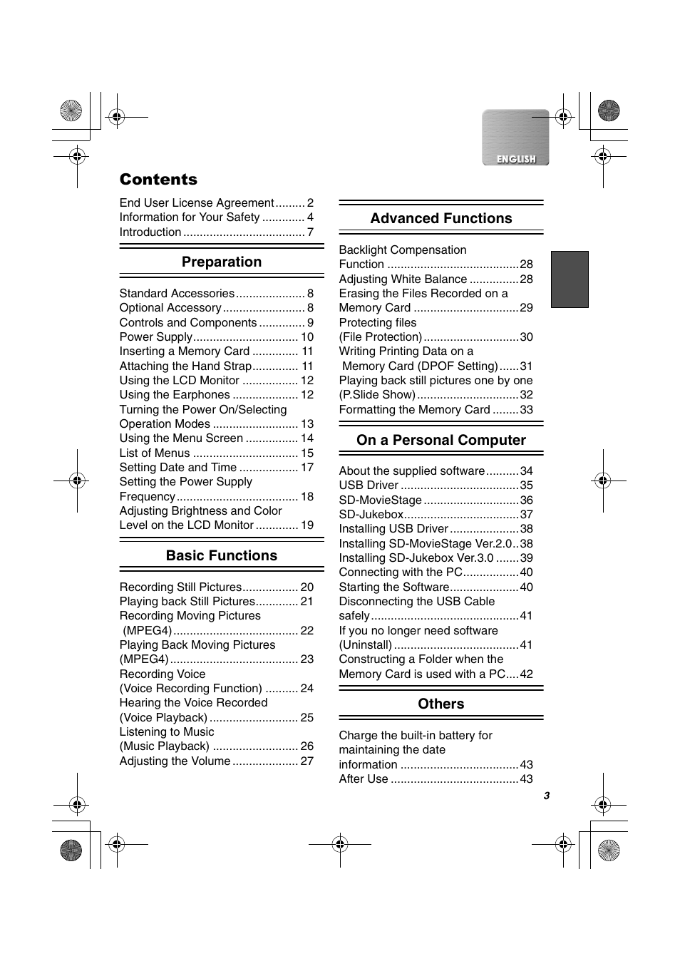 Panasonic SV-AV20U User Manual | Page 3 / 62
