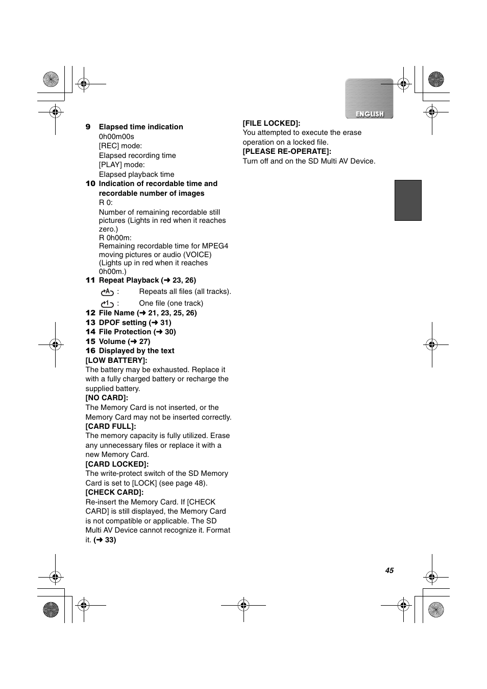 Panasonic SV-AV20U User Manual | Page 45 / 62