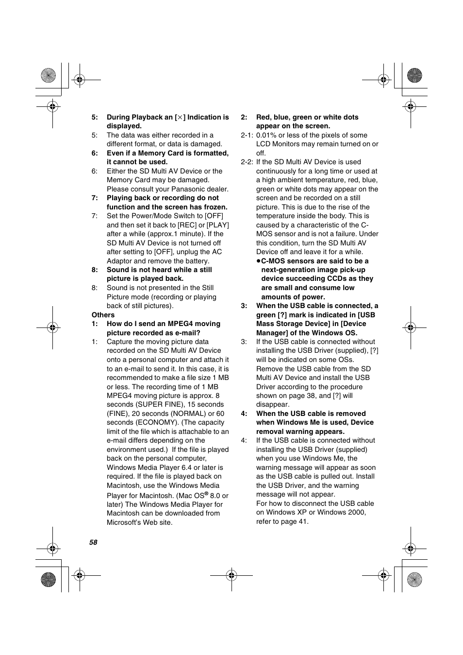 Panasonic SV-AV20U User Manual | Page 58 / 62