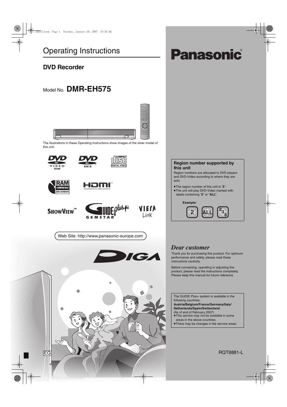 Panasonic DMR-EH575 User Manual | 84 pages