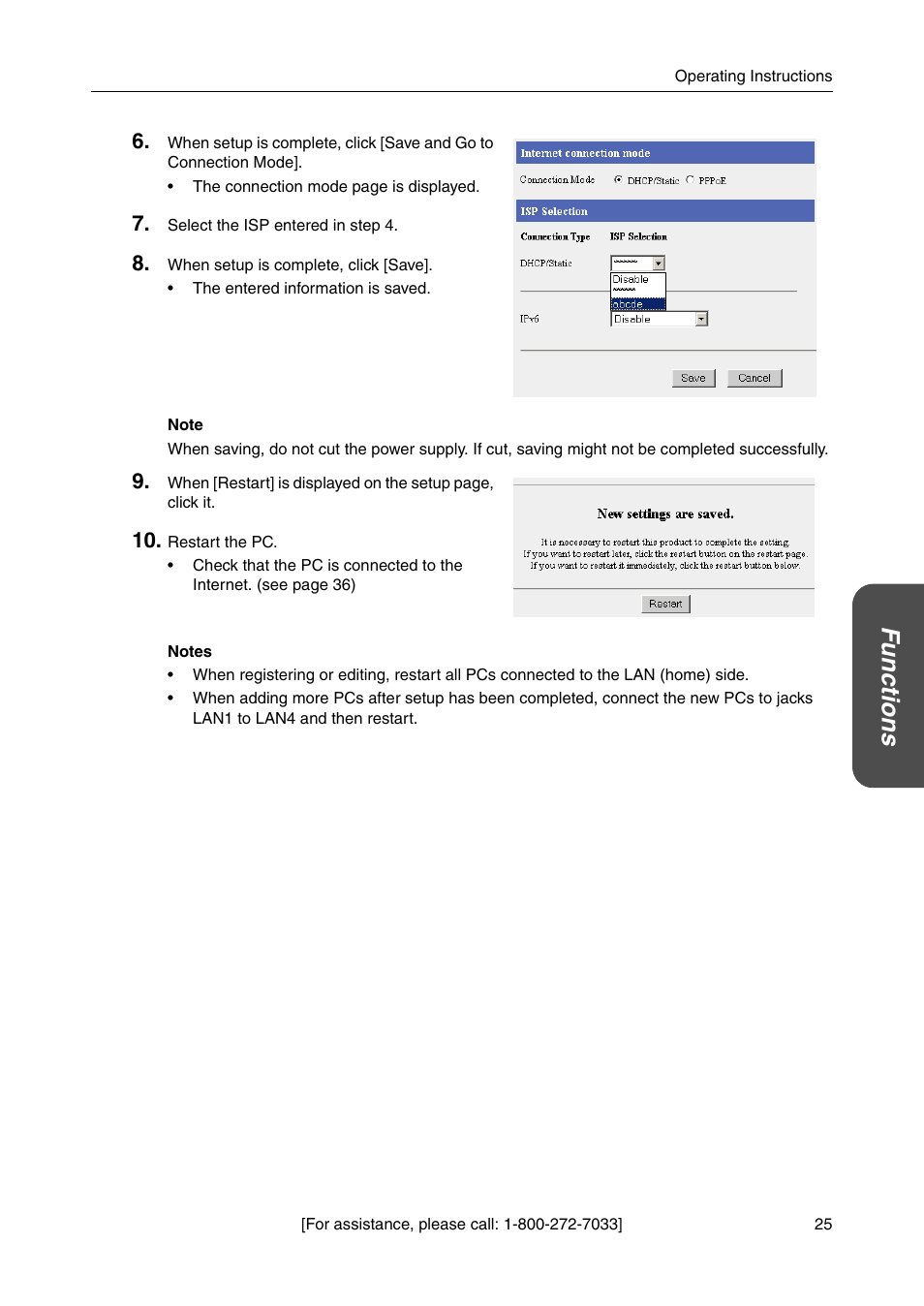 Functions | Panasonic BBHGW700A User Manual | Page 25 / 142