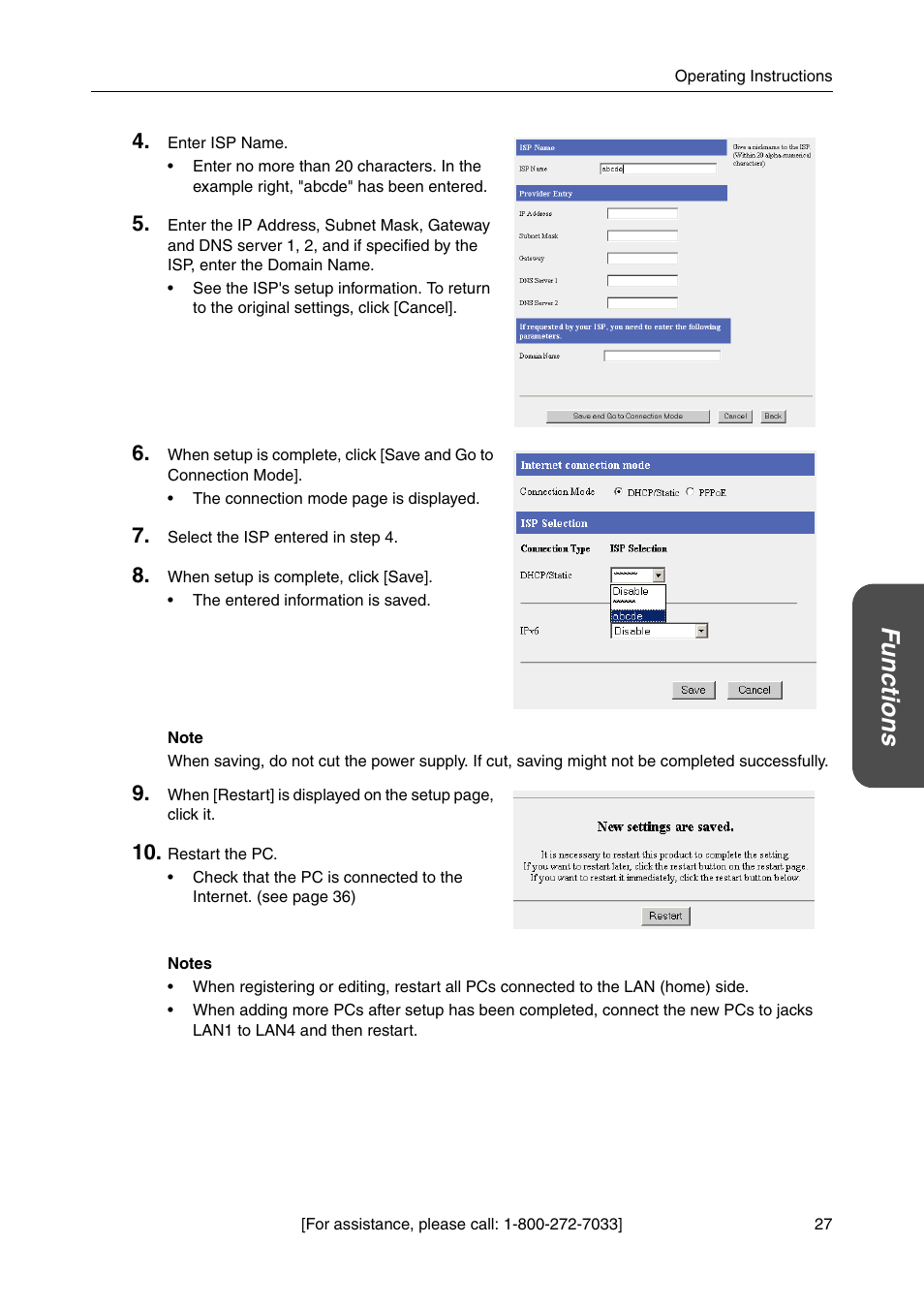 Functions | Panasonic BBHGW700A User Manual | Page 27 / 142