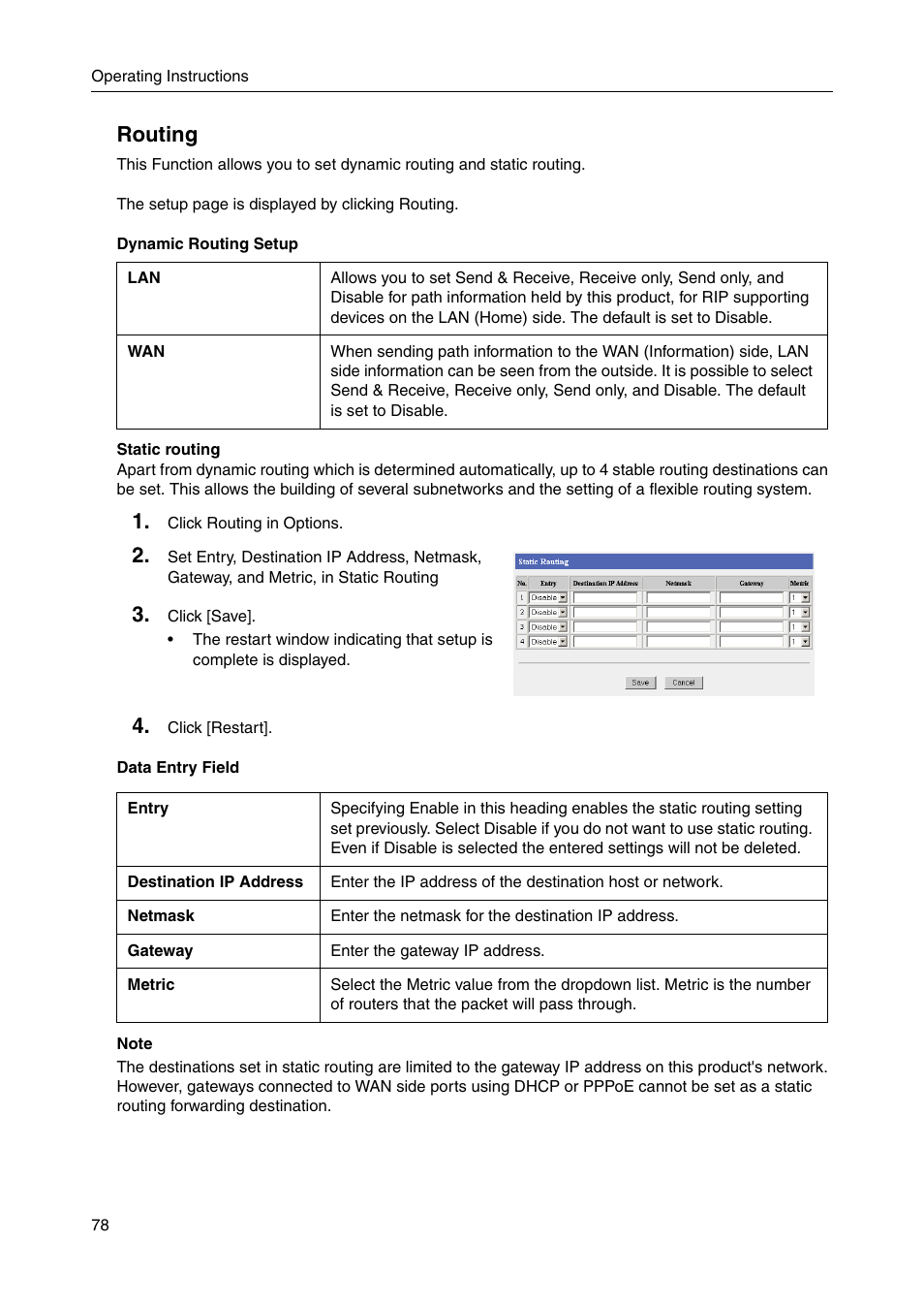 Routing | Panasonic BBHGW700A User Manual | Page 78 / 142