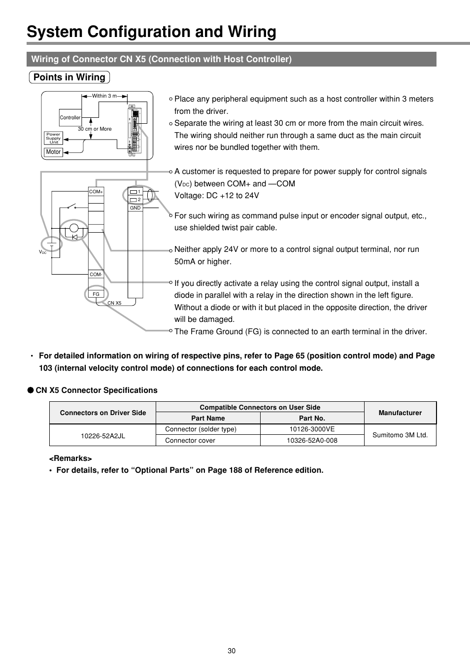 System configuration and wiring, Points in wiring | Panasonic MINAS E-series User Manual | Page 30 / 216