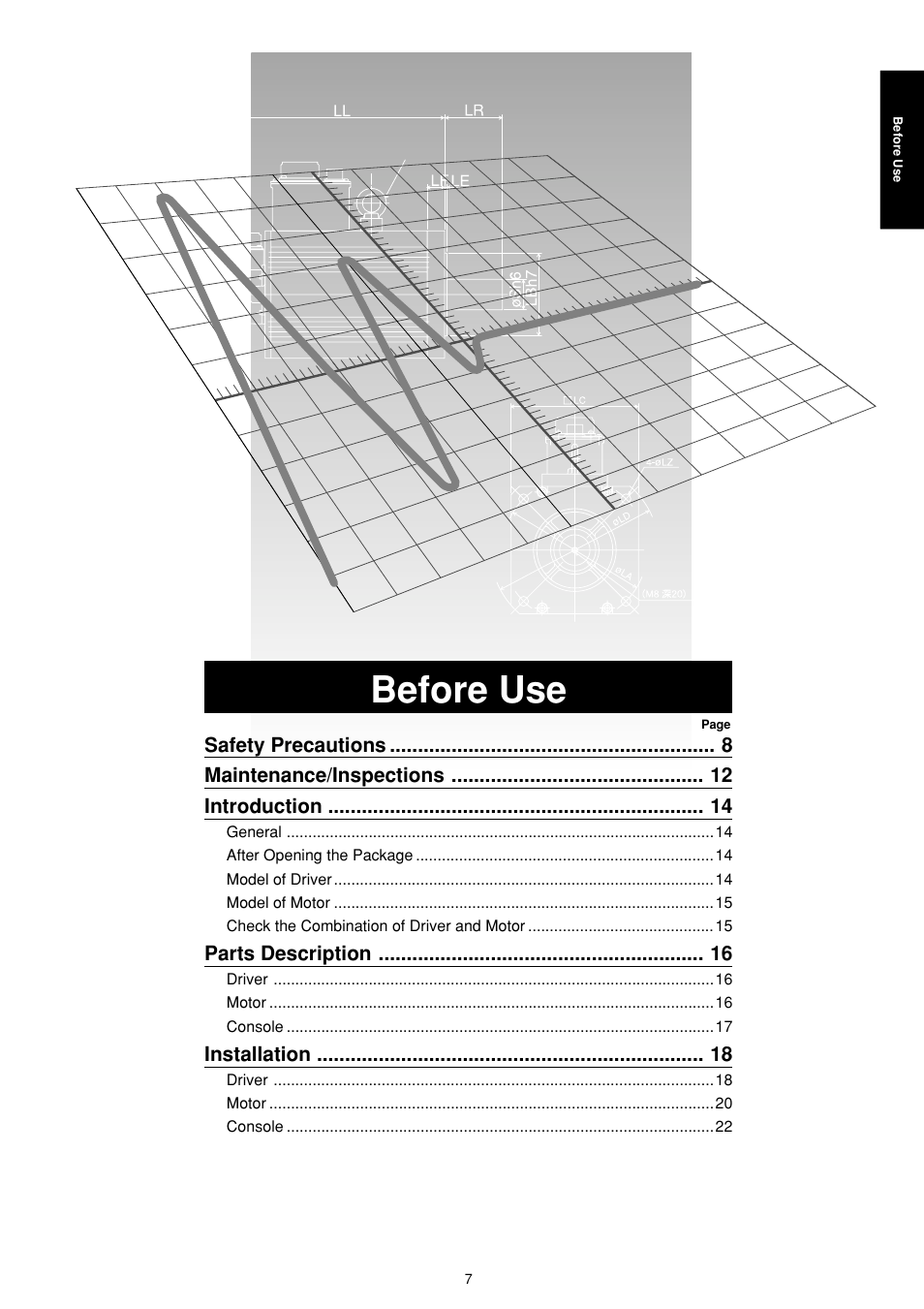 Before use | Panasonic MINAS E-series User Manual | Page 7 / 216