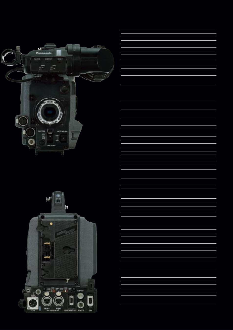 Specifications | Panasonic AG-HPX502 User Manual | Page 15 / 16