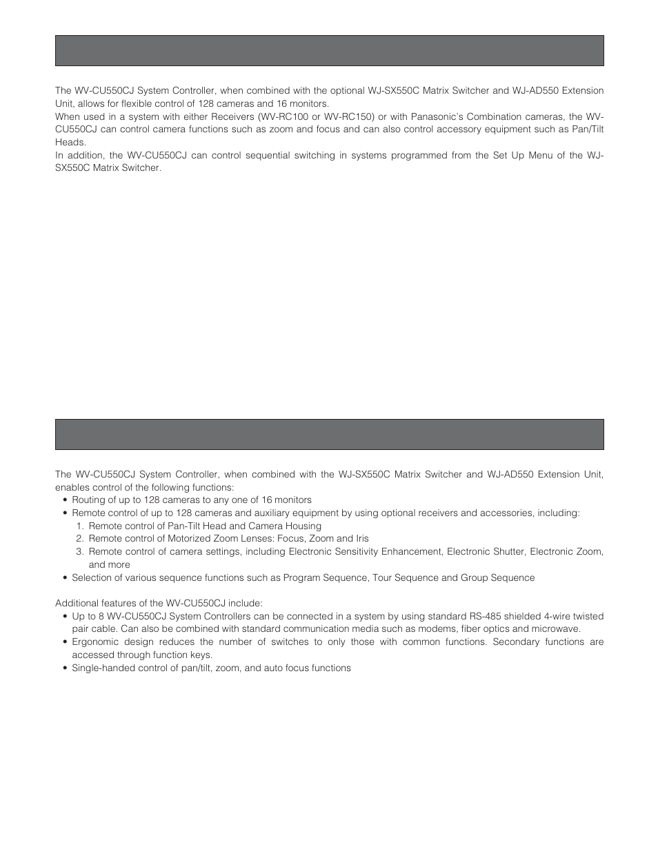 Preface, Features | Panasonic WV-CU550CJ User Manual | Page 4 / 12