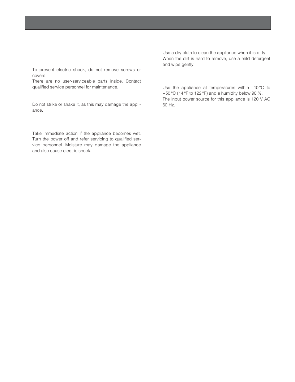 Precautions | Panasonic WV-CU550CJ User Manual | Page 5 / 12