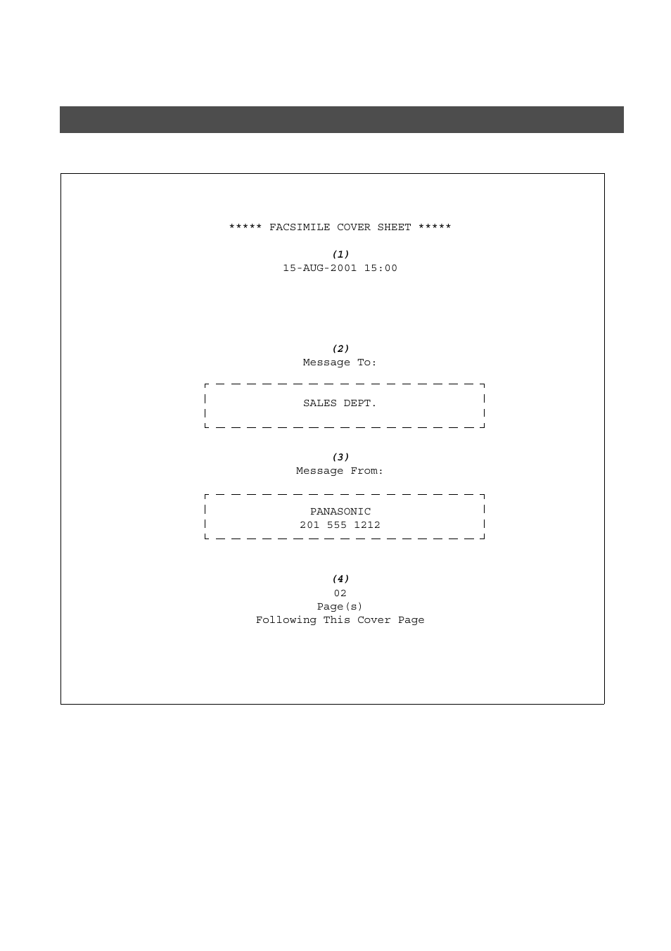 Advanced features, Fax cover sheet | Panasonic DP-2500/3000 User Manual | Page 110 / 187