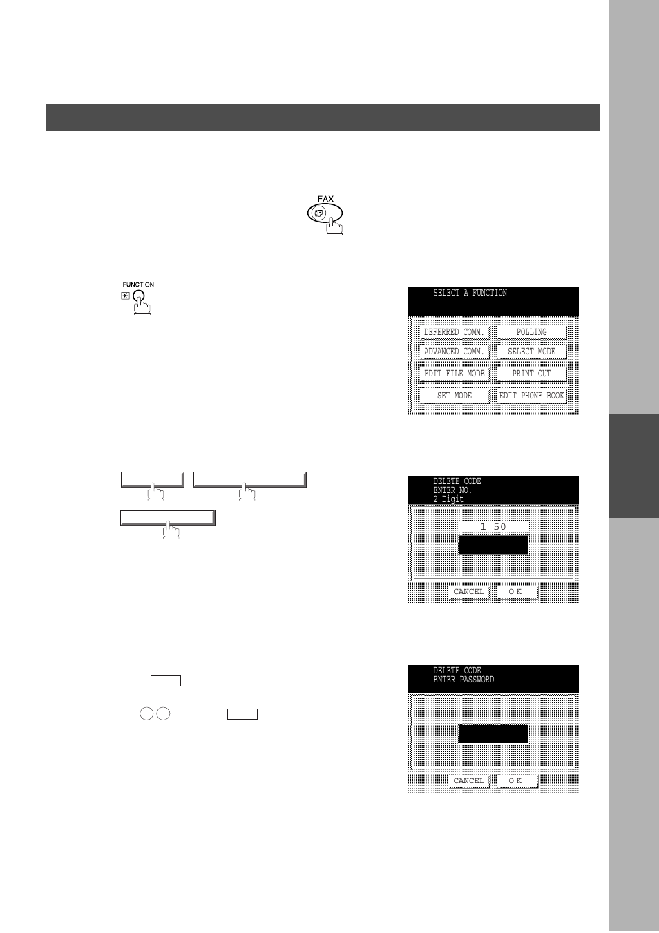 Deleting the department code, Advanced features, Department code | Panasonic DP-2500/3000 User Manual | Page 117 / 187